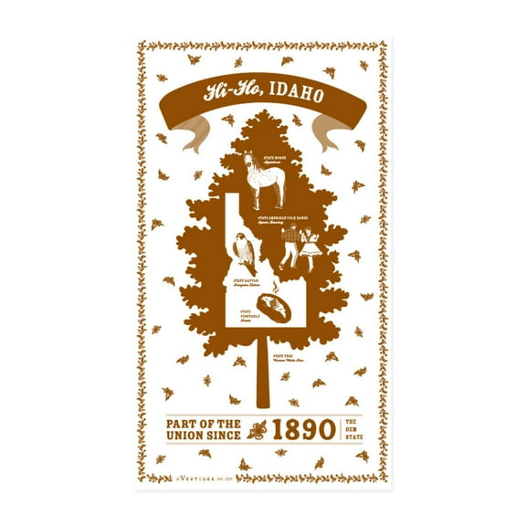 Vestiges Idaho State Souvenir Tea Towel 21.5" x 32" Eco-Friendly