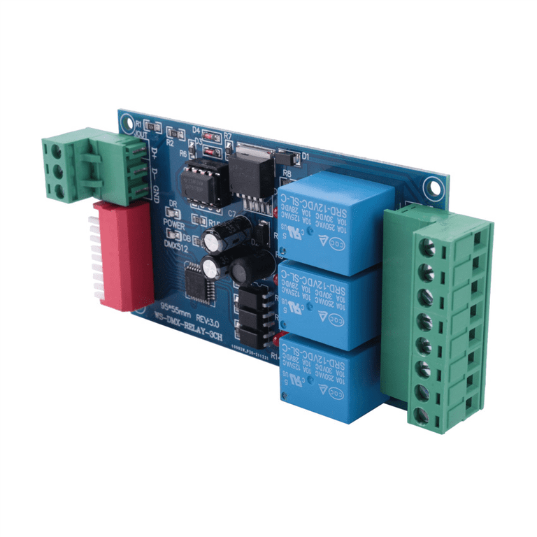 DMX512 Relay 3 Channel Switch Kit - 5A Per Channel DMX Dimmer ...