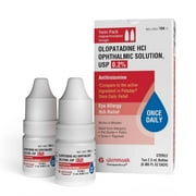 Glenmark Therapeutics Once Daily Olopatadine Eye Drops for Allergies, Redness Relief, Antihistamine, Allergy Relief from Pet Dander, Pollen, Grass, Ragweed, Olopatadine HCl 0.2%, 2.5ml (Twin-Pack)