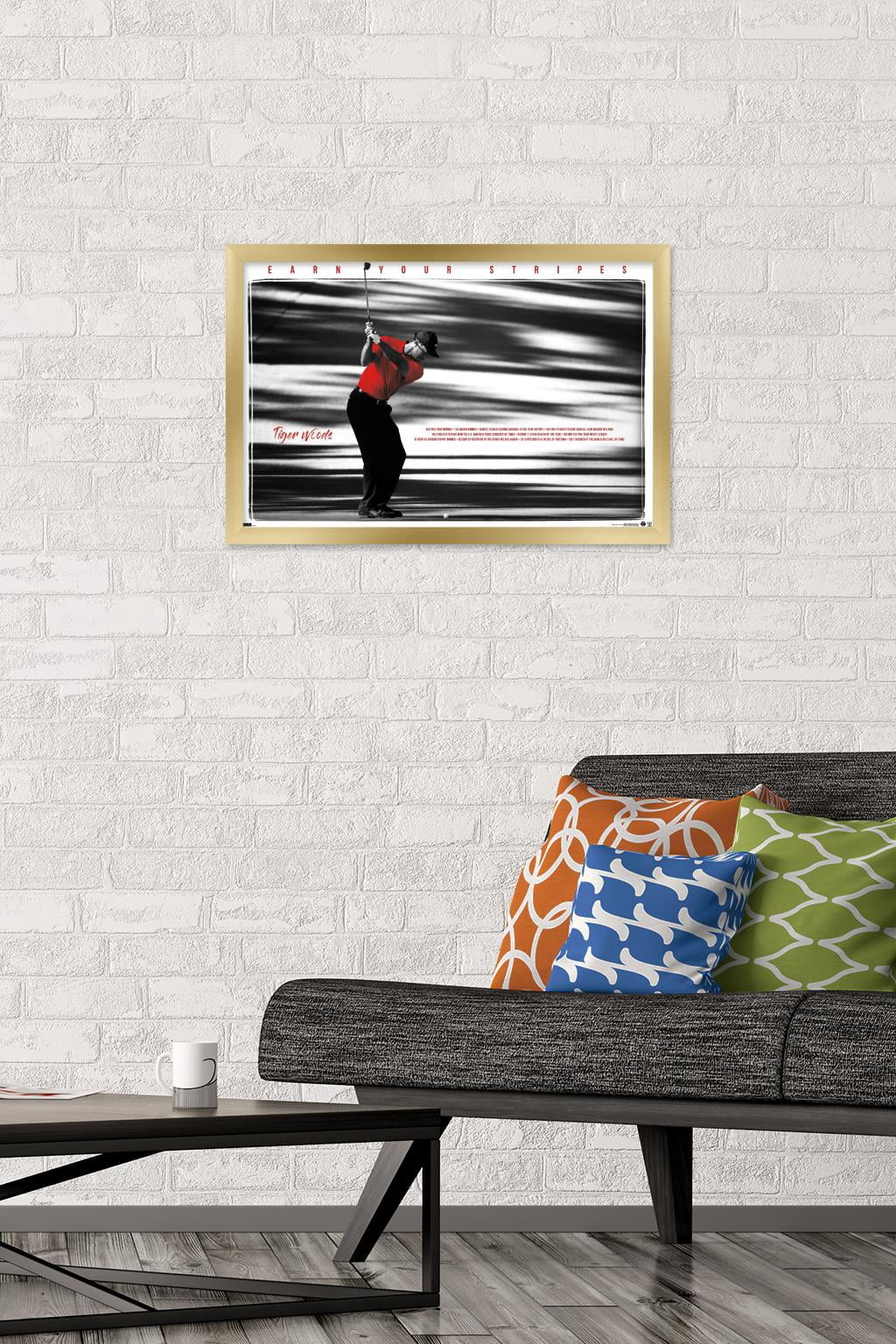 Tiger Woods - Earn Your Stripes 24.25" x 16.5" Framed Poster, by Trends International