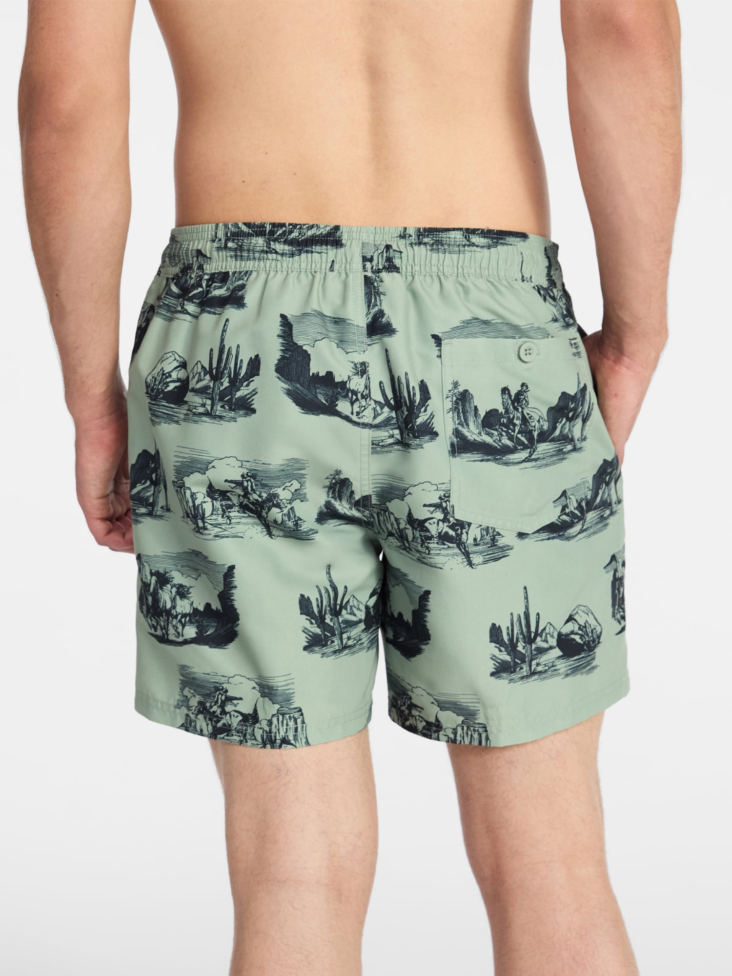 No Boundaries Men's & Big Men's Elastic Swim Trunks, 5" Inseam, Size S-5XL