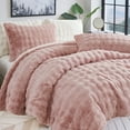 thumbnail image 3 of Rabbit Faux Fur Bubble Comforter Set Queen Size Plush Fluffy Comforter White Bedding Set Soft Cozy Warm Winter Bedding Queen Size Smoofy Velvet Bubble Fur Fuzzy Comforter Luxury Bedding 3 Pcs, 3 of 8