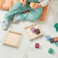 thumbnail image 3 of 6 Pcs Wooden Trays Hexahedral Painting Special Storing Blocks Puzzle Trays Wood Panel Boards Kids Toys Arts Craft Supplies Beige, 3 of 8