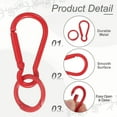 thumbnail image 3 of Uxcell 10 Pcs Clip de Resorte, Gancho de Llave de Resorte con Anillo O, Clips de Llave de Color Caramelo Multipropósito para Manualidades de Lanyard, Camping y Mochilas, Rojo, 3 of 7