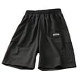 thumbnail image 5 of Yindaity Kids Shorts Boys Toddler to Youth Athletic Shorts for Boys and Girls Soccer Basketball Sports(Black,7-8 Years), 5 of 5