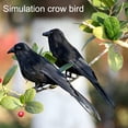 thumbnail image 2 of Kmxyo Artificial Crow Feathered Realistic Handmade Standing/Flying Foam Home Garden Decor Mini Halloween Ornament Tree Simulation Animal Black Bird for Courtyard, 2 of 8