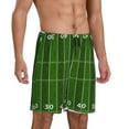 thumbnail image 2 of Susaid American Football Field Print Mens Shorts, Breathable Lounge Sleepwear Set with Elastic Waistband and Pockets-Large, 2 of 6