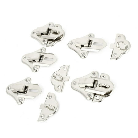 Metallic Set Cabinet - 5PCS Metallic Latch Hasp Sets Silver Tone 50mm Length for Wooden Toolbox