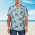 thumbnail image 2 of Gaeub Cute Hippopotamus Print Men's Hawaiian Shirt,Button Down Short Sleeves Shirts,Tropical Beach Casual Button Down Shirts,X-Large, 2 of 7