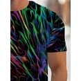 thumbnail image 5 of Men's Short Sleeve T-Shirt - Neon Abstract, Summer Top, Washable Shirt, Comfortable Fit, 5 of 6