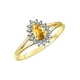 thumbnail image 4 of RYLOS Rings for Women 14K Yellow Gold Halo of Diamonds Birthstone Ring 6X4MM Pear Tear Drop Gemstone November Citrine Jewelry for Women  Size 10, 4 of 8