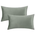 thumbnail image 2 of REGALWOVEN Pack of 2 Velvet Decorative Throw Pillow Covers Modern Cushion Covers with Zipper Grey 12" x 20", 2 of 6