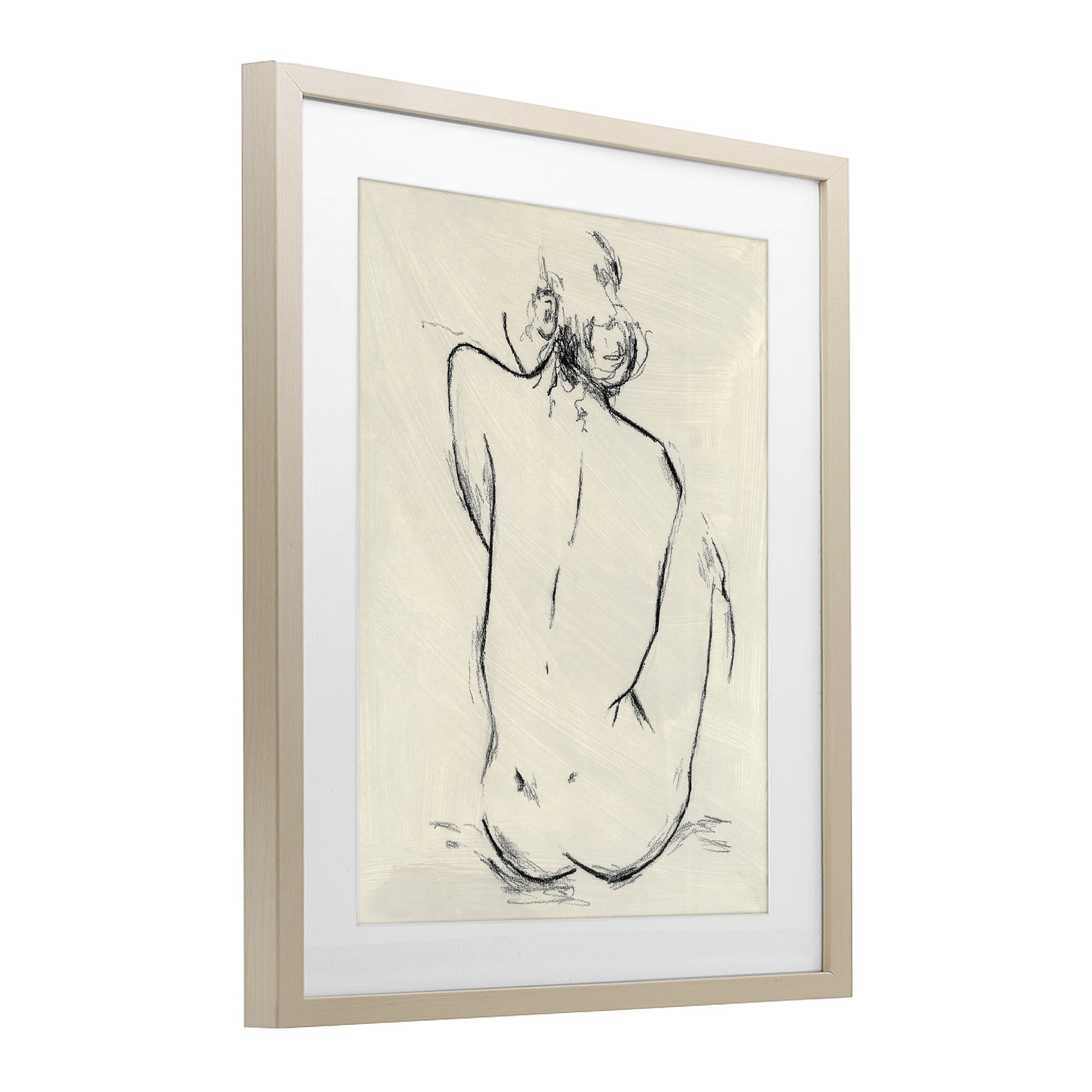 Stupell Industries Nude Sitting Study Birch Framed Print Under Glass, design by Chloe Elliot