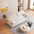thumbnail image 6 of 3-in-1 Queen Convertible Sofa Bed,Upholstered Loveseat Sleeper Sofa with Pull-Out Couch Bed, Floor Sofa Bed,Multi-Function Modern Sofa Bed Couch with Side Pocket for Living Room,,Apartment,Beige, 6 of 9