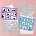 thumbnail image 3 of 1 set Carbon Steel Cutting Dies Stencils for DIY Scrapbooking Photo Album Decorative Embossing Paper Card Stainless Steel color Cat Plant Pattern Mixed Patterns 129x98x0.8mm 2pcs/set, 3 of 7