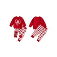 thumbnail image 3 of Loicainy Toddler Baby Boy Valentine's Day Outfits 6 12 18 24 Months 2T 3T 4T Letter Heart Print Long Sleeve Crew Neck Tops Sweatshirt and Elastic Waist Plaid Pants Clothes Set, 3 of 9