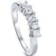 thumbnail image 2 of Pompeii 1/2ct Princess Cut Diamond Curved Wedding Ring Enhancer 14K White Gold (G/H,I1-I2), 2 of 4