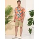 thumbnail image 4 of Lars Amadeus Camisa Tropical De Manga Corta Con Estampado Floral Para Hombre Con Botones Y Hojas Hawaianas naranja verde XXL Unique Bargains Camisa, 4 of 6