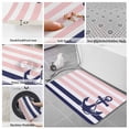 thumbnail image 6 of Anchor Pink Bath Mat 3 Piece Bathroom Rug Set, Modern Navy Blue White Striped Nautical Non Slip Bath Rug Contour Mat and Toilet Lid Cover, Absorbent Shower Mats Soft Bath Rugs and Mats Sets, 6 of 8