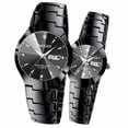 thumbnail image 4 of Estilo Simple Moda Acero Tungsteno Color Mujer Estudiante Reloj Hombre Mujer Reloj Pareja, 4 of 5