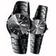 thumbnail image 4 of Estilo Simple Moda Acero Tungsteno Color Mujer Estudiante Reloj Hombre Mujer Reloj Pareja, 4 of 5