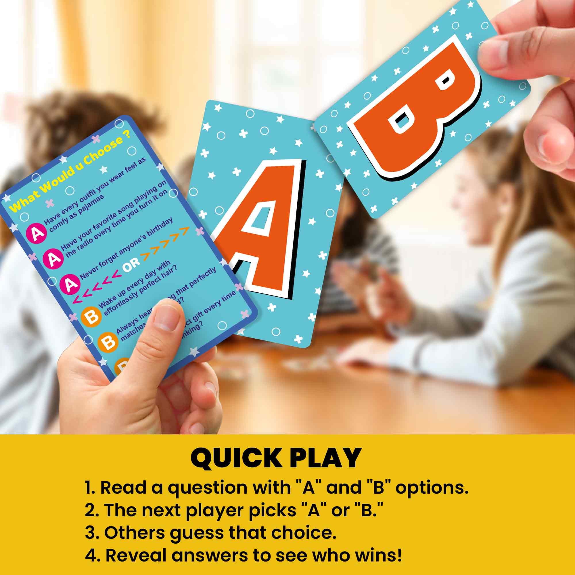 Quokka Card Game for Kids & Adults - What Would You Chose Game with Hilarious Icebreaker Questions - Fun Party & Family Board Game