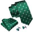 thumbnail image 3 of Barry.Wang Man Tie Set Christmas Necktie Silk Woven Handkerchief Cufflinks Party Xmas Festival, 3 of 5