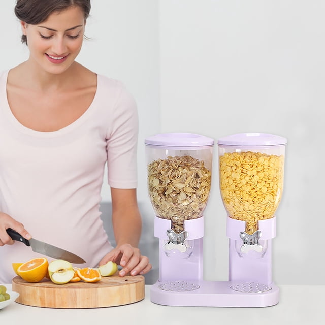 WREESH Small Barrel Cereal Machine Breakfast Cereal Grain Dispenser Kitchen Oatmeal Storage Tank Snack Storage Tank Clearance