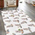 thumbnail image 2 of Funny Rabbits Area Rugs 4'x6', Washable Small Throw Rugs for Office Bathroom, Abstract Bunny Cooking Watercolor Indoor Outdoor Rug Non-Slip Low Pile Carpet Runner Reversible Floor Mats, 2 of 8