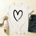 thumbnail image 6 of Felirenzacia Women's Heart Graphic Short Sleeves Tee Tops, Summer Casual Cotton T Shirt Valentine's Day Gift for Plus Size Women White,XL, 6 of 6