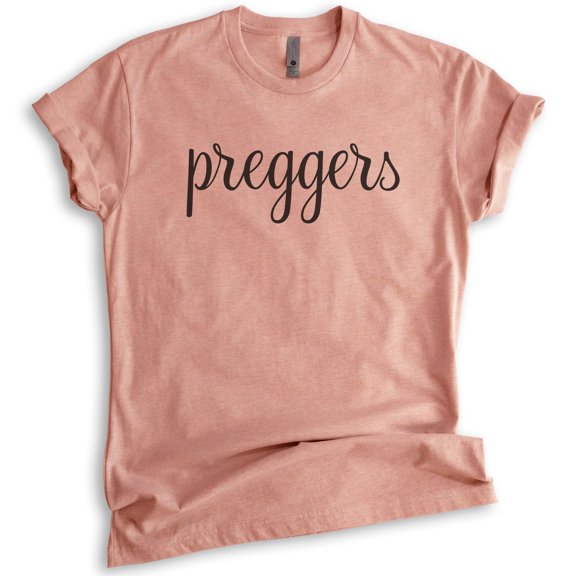 Preggers T-shirt, Unisex Women's Shirt, Pregnancy Shirt, New Mom Shirt, Baby Announcement Shirt, Heather Sunset, Medium