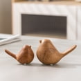 thumbnail image 5 of Wood Look Ceramic Birds Statues, Home Decor, Modern Style Decorative Ornaments for Living Room, Bedroom, Office Desktop, Bookshelf, Coffee Table, Cabinets, Gifts for Bird Lovers, Small, 5 of 9