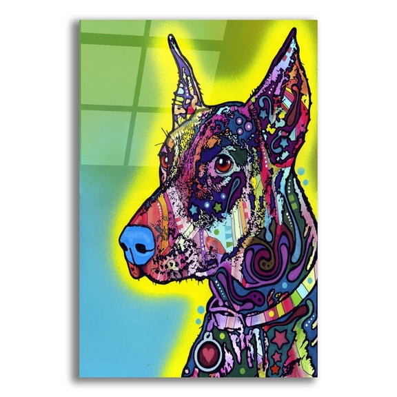 Epic Art 'Doberman' by Dean Russo, Acrylic Glass Wall Art, 12"x16"
