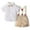 0-White627, variant on Oiyii Infant Boys Summer Suit Short Sleeve Dress Shirt Suspender Shorts Set, Sizes 12-18 Months