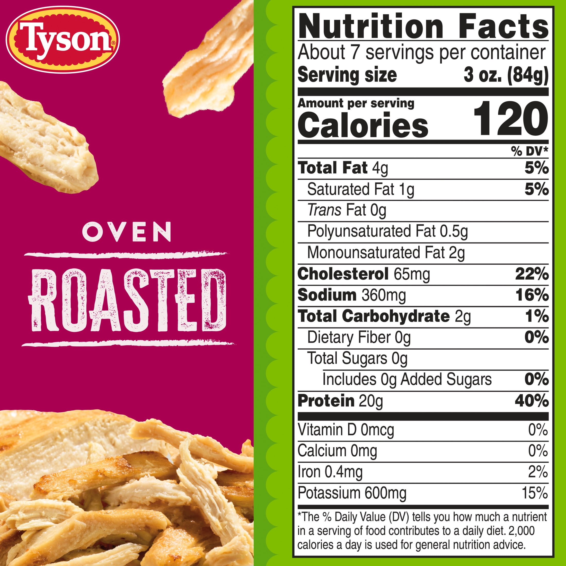Tyson Frozen Oven Roasted Pulled Chicken Breast, 20 oz (Frozen, Fully Cooked)