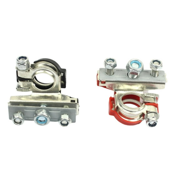 1 Pair of Copper Universal Positive Negative Auto Car Vehicle Battery Terminal Clamp Clip Connectors Adjustable Clamps