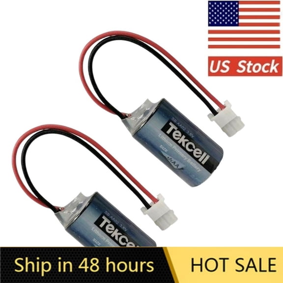 US STOCK  (2 Pack) For Tekcell SB-AA02 3.6V Li-on Battery 1/2AA 1200mAh LS14250 PLC with Plug Brand new