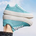 thumbnail image 6 of Men's Light Blue Mesh Breathable Platform Sneakers, Casual Summer Low-Top Shoes, 6 of 10