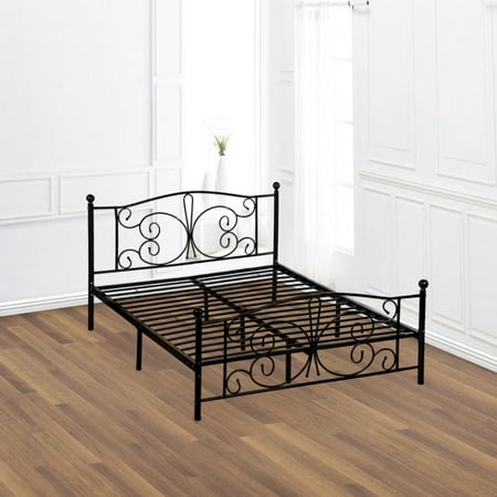 bed base frame mattress metal queen platform foundation box spring replaces duty heavy steel dialog displays option button additional opens