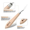 thumbnail image 4 of Uxcell 4Pcs Palette knive Painting Tool 6.69" Stainless Steel Blade Spatula Painting Pallet Knife with Hole Design Wood Handle for Oil Acrylic Canvas Color Mixing, 4 of 7