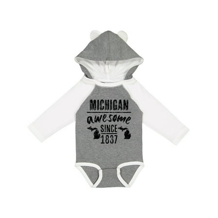 

Inktastic Michigan Awesome Since 1837 Gift Baby Boy or Baby Girl Long Sleeve Bodysuit