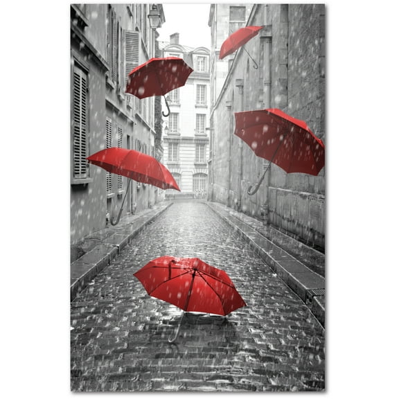 Courtside Market Floating Umbrellas 18"x26" Gallery-Wrapped Canvas Wall Art