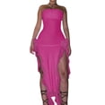 thumbnail image 4 of Women's Dresses Evening Summer Outfits Sleeveless Boat Neck Solid Color Floral Casual Tassel Dress Sexy Club Streetwear-b-S, 4 of 7