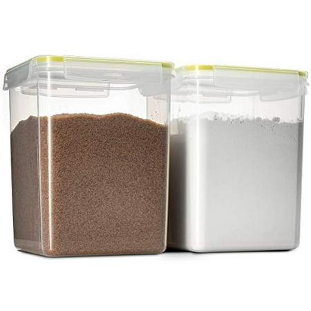 Komax Biokips Flour and Sugar Storage Containers | 2 Extra Large Sugar and Flour Canisters (175-oz) | BPA-Free, Airtight Food Storage Containers | For Dry Food, Baking Supplies, Flour, Sugar and (Best Way To Store Flour And Sugar)