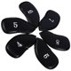 thumbnail image 3 of Cubierta de la Cabeza del Club de Golf, 12pcs Cuero de la PU Negro Cubierta de la Cabeza del Club de Golf Cubierta de la Cabeza de Hierro Conjunto del Protector Ajuste Todas Las Marcas Amonsee NO, 3 of 5