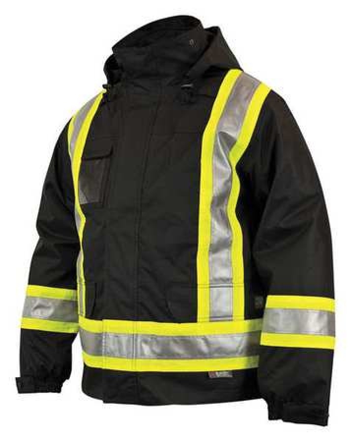 Work King Safety Insulated 5In1 Parka,XL,Black S42611