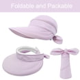 thumbnail image 6 of Women Sun Hat for Outdoor UV Protection, Wide Brim Sun Hat Ponytail, Convertible Zip-Off Beach Hat Visor, 6 of 6