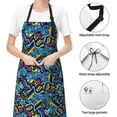 thumbnail image 6 of Uemuo Love Music Pattern Waterproof Apron Adjustable Dishwasher Apron- Apron for Women Men Heavy Duty Work Apron for Dishwashing Chemical Lab, 6 of 9