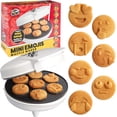 thumbnail image 1 of Mini Emojis Waffle Maker - Create 7 Adorable Emoji Waffles or Pancakes with Electric Non Stick Waffler Iron - Featuring a Kiss Face, Heart Eyes, Smile Expressions & More - Fun for Kids, 1 of 8