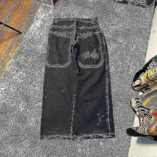 Jnco Baggy Jeans Hip Hop Rock con Bordado para Hombres y Mujeres 2024 Nueva Moda Streetwear Retro Harajuku Jeans de Pierna Alta y Pierna Ancha